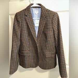 NWT J.Crew wool-blend Houndstooth Blazer Women's Size 6
